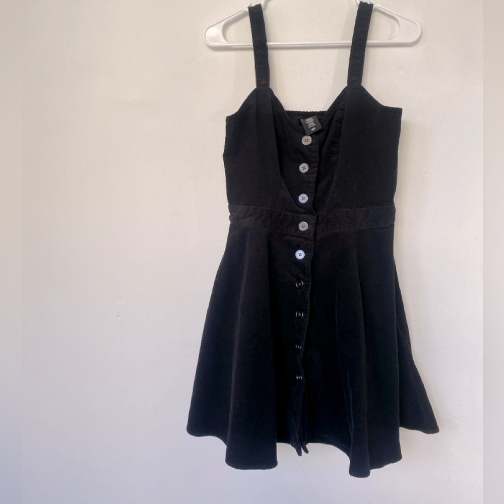 SOCIAL COLLISION Goth Corduroy Button Front Dress Women's Size Medium